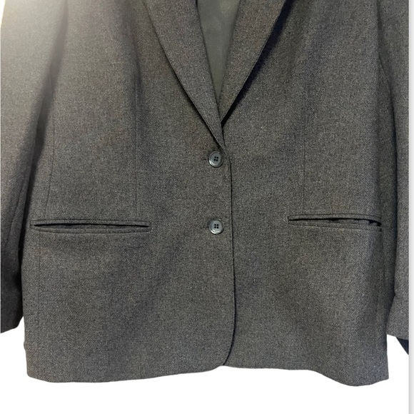 Cos Cob Women’s Vintage Dark Academia Wool Blend Gray Blazer sz16  Y2K - Picture 6 of 12
